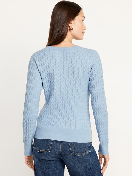 Image number 2 showing, SoSoft Crew-Neck Cable Sweater