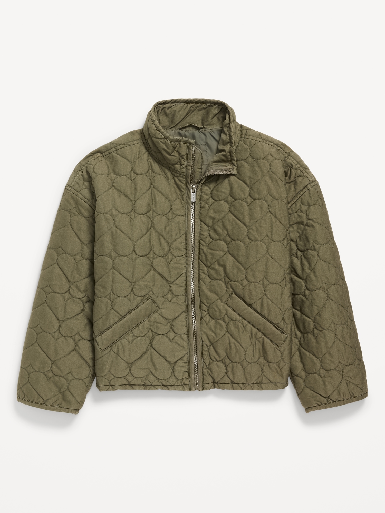 Heart-Quilted Jacket for Girls