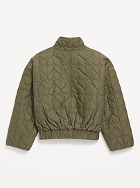 View large product image 3 of 3. Heart-Quilted Jacket for Girls