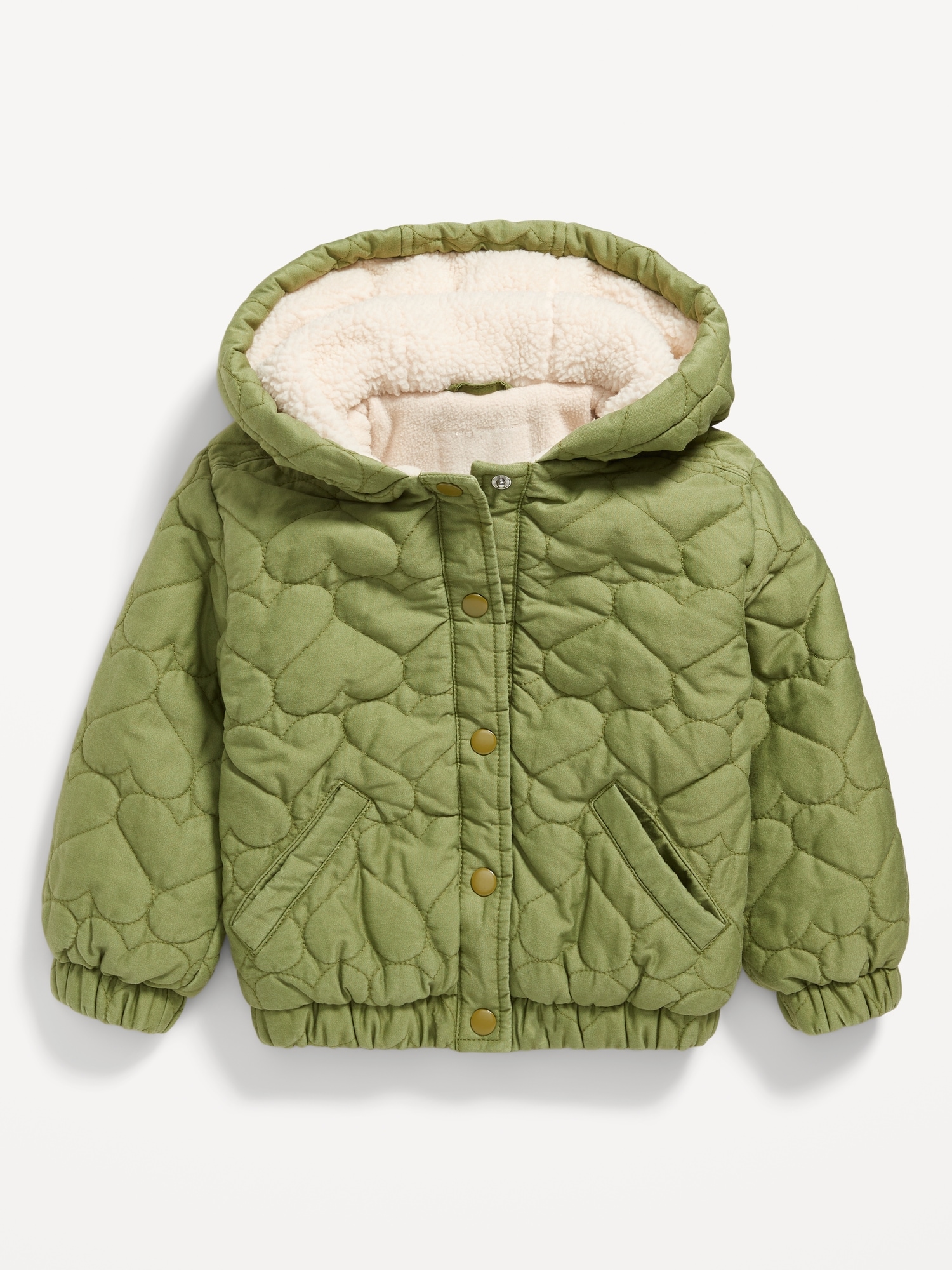 Sherpa-Trim Quilted Jacket for Toddler Girls