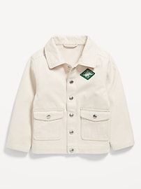 View large product image 3 of 3. Collared Button-Front Utility Jacket for Toddler Boys