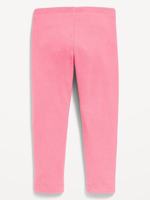 Voir une image plus grande du produit 2 de 3. Legging douillet en tricot isotherme pour toute-petite fille