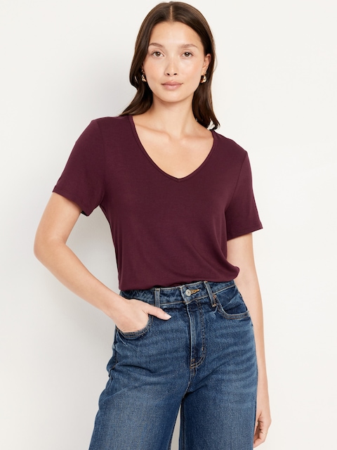 Luxe V-Neck T-Shirt - Raisin Arizona