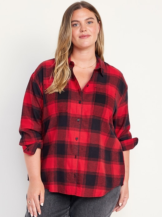 Image number 7 showing, Flannel Boyfriend Button-Down Shirt