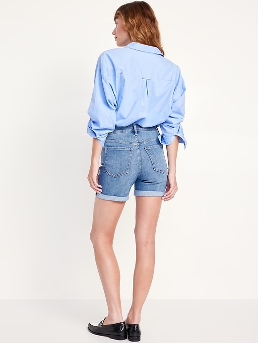 Image number 2 showing, High-Waisted Wow Jean Shorts -- 5-inch inseam