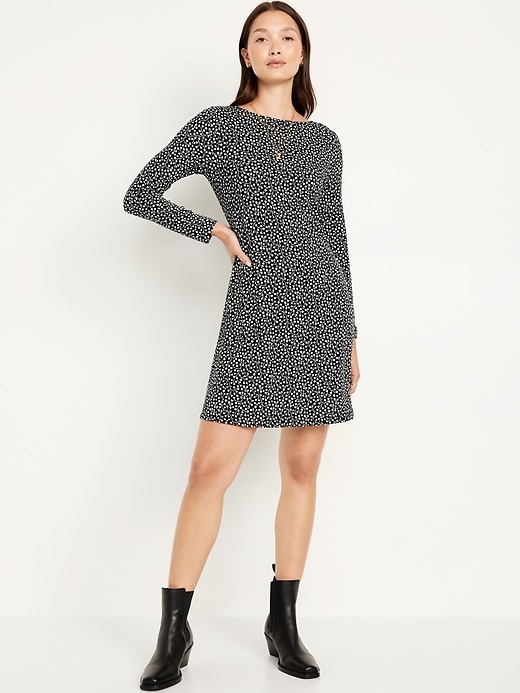 Image number 1 showing, Long-Sleeve Mini Swing Dress