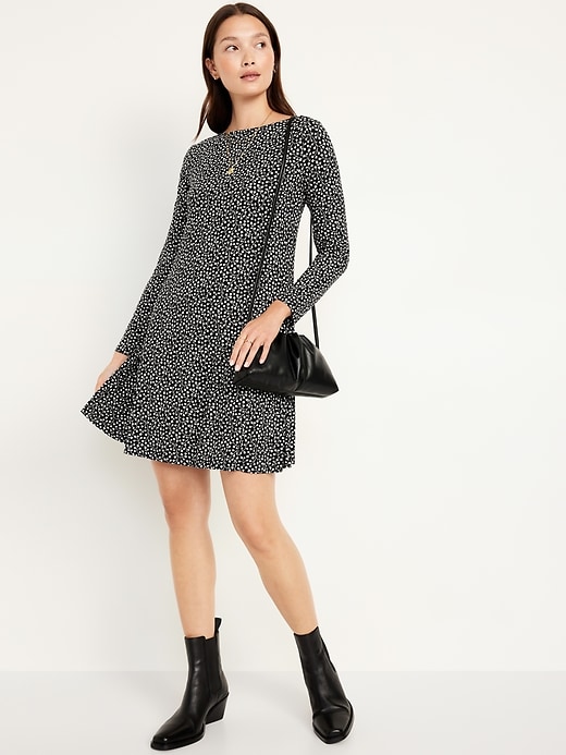 Image number 3 showing, Long-Sleeve Mini Swing Dress