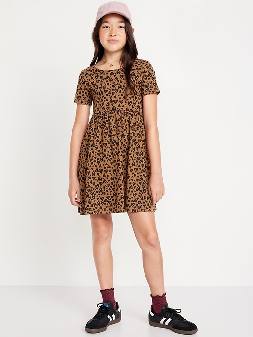 Voir une image plus grande du produit 1 de 3. Robe ajustée et évasée à motif pour fille