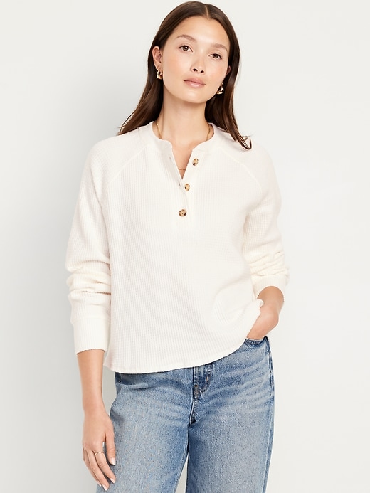 Image number 1 showing, Cozy Waffle Henley T-Shirt