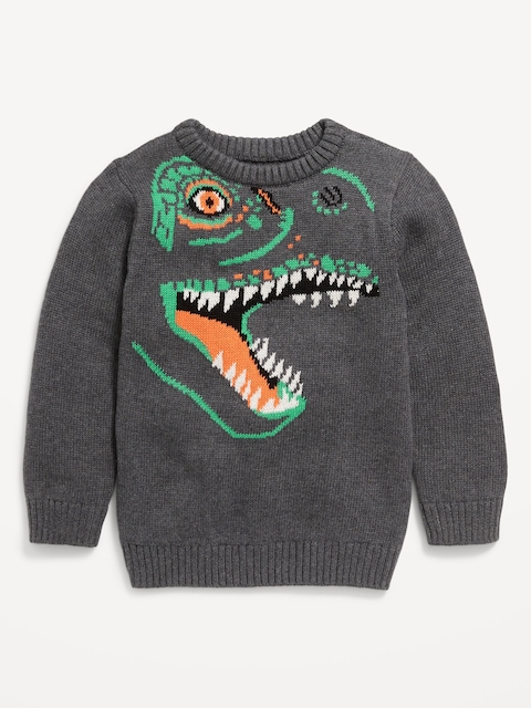 Crew-Neck Graphic Sweater for Toddler Boys