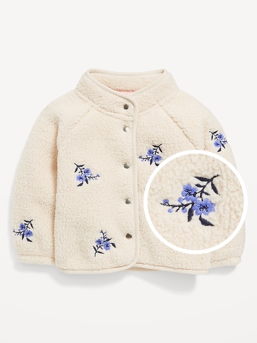 View large product image 1 of 2. Mock-Neck Sherpa Snap-Button Jacket for Baby