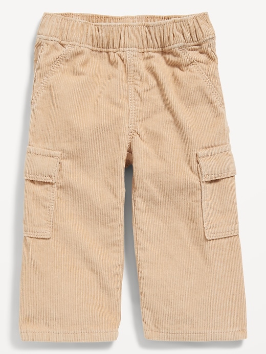 Voir une image plus grande du produit 1 de 3. Pantalon cargo à jambe large en velours côtelé pour bébé