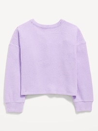 Voir une image plus grande du produit 3 de 3. Haut henley à manches longues en tricot isotherme pour fille