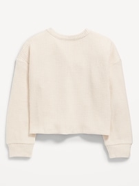 Voir une image plus grande du produit 3 de 3. Haut henley à manches longues en tricot isotherme pour fille