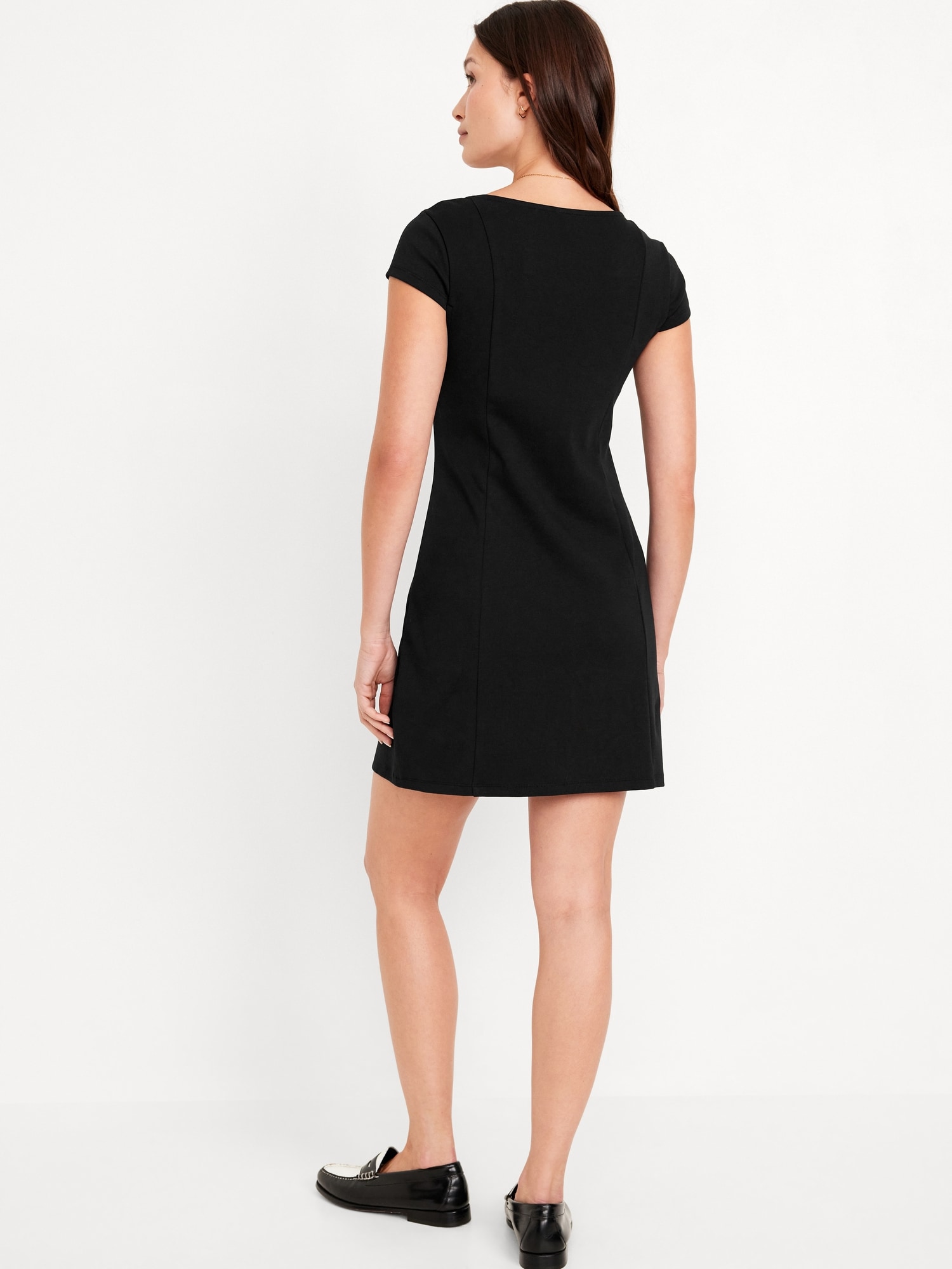 Ponte-Knit Mini Dress