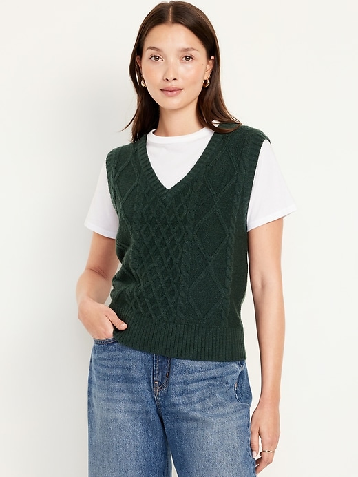 Image number 1 showing, SoSoft Cable-Knit Vest