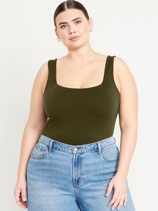 Image number 7 showing, Square-Neck Tank Top Bodysuit