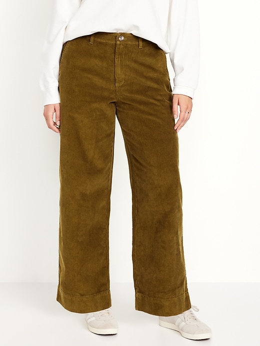 Image number 5 showing, High-Waisted Corduroy Wide-Leg Pants