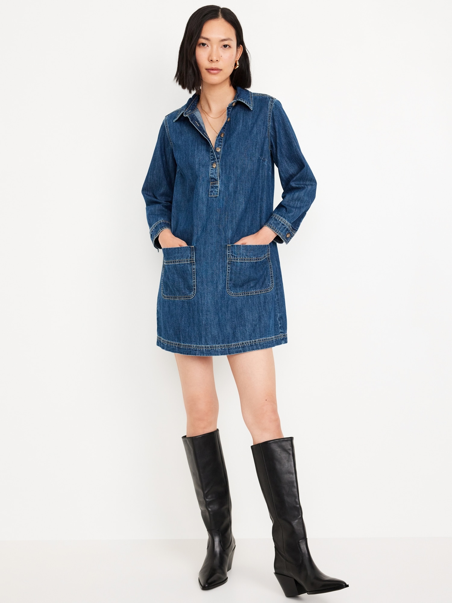 Jean Popover Shirt Dress Old Navy