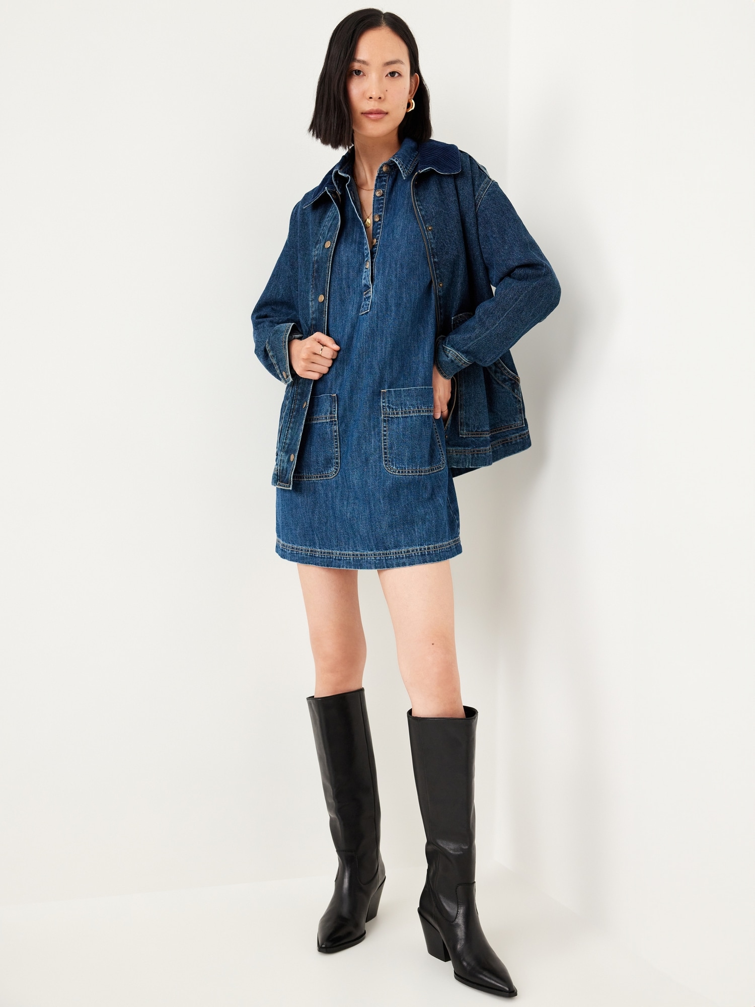 Jean Popover Shirt Dress Old Navy