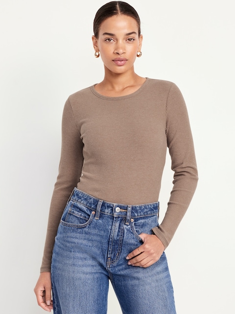 Plush-Knit Long-Sleeve T-Shirt