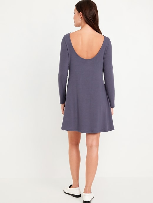 Image number 2 showing, Long-Sleeve Mini Swing Dress