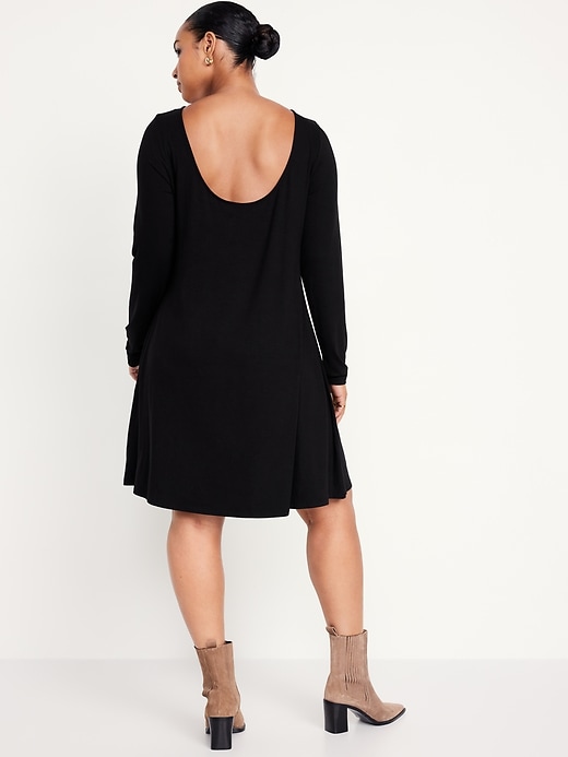 Image number 5 showing, Long-Sleeve Mini Swing Dress