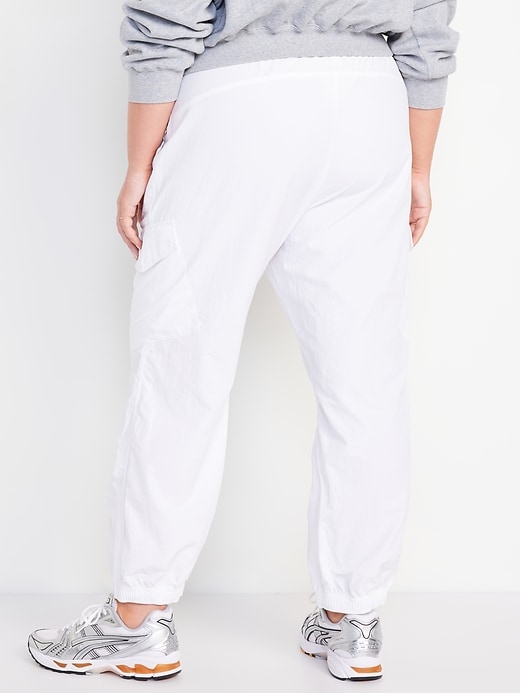 Image number 6 showing, High-Waisted Ankle-Zip Cargo Joggers