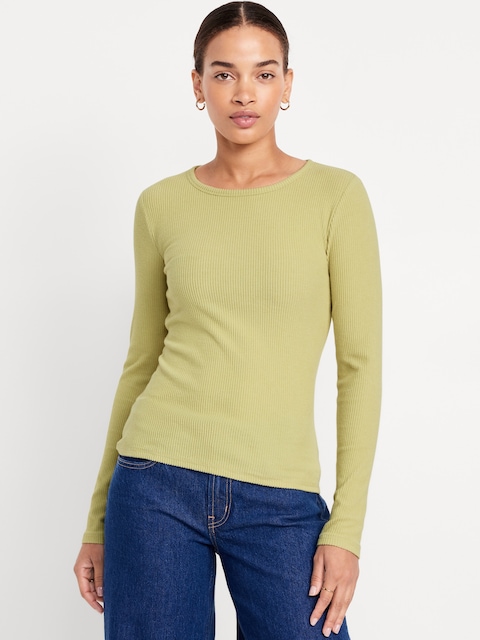 Plush-Knit Long-Sleeve T-Shirt