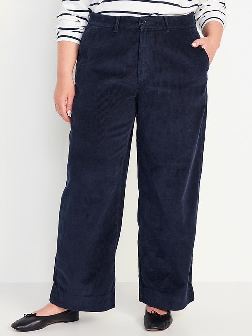 Image number 7 showing, High-Waisted Corduroy Wide-Leg Pants