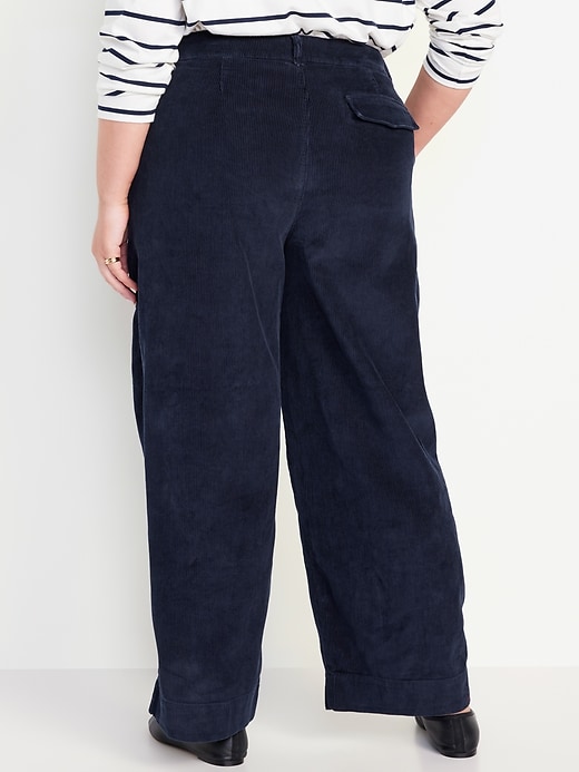 Image number 8 showing, High-Waisted Corduroy Wide-Leg Pants