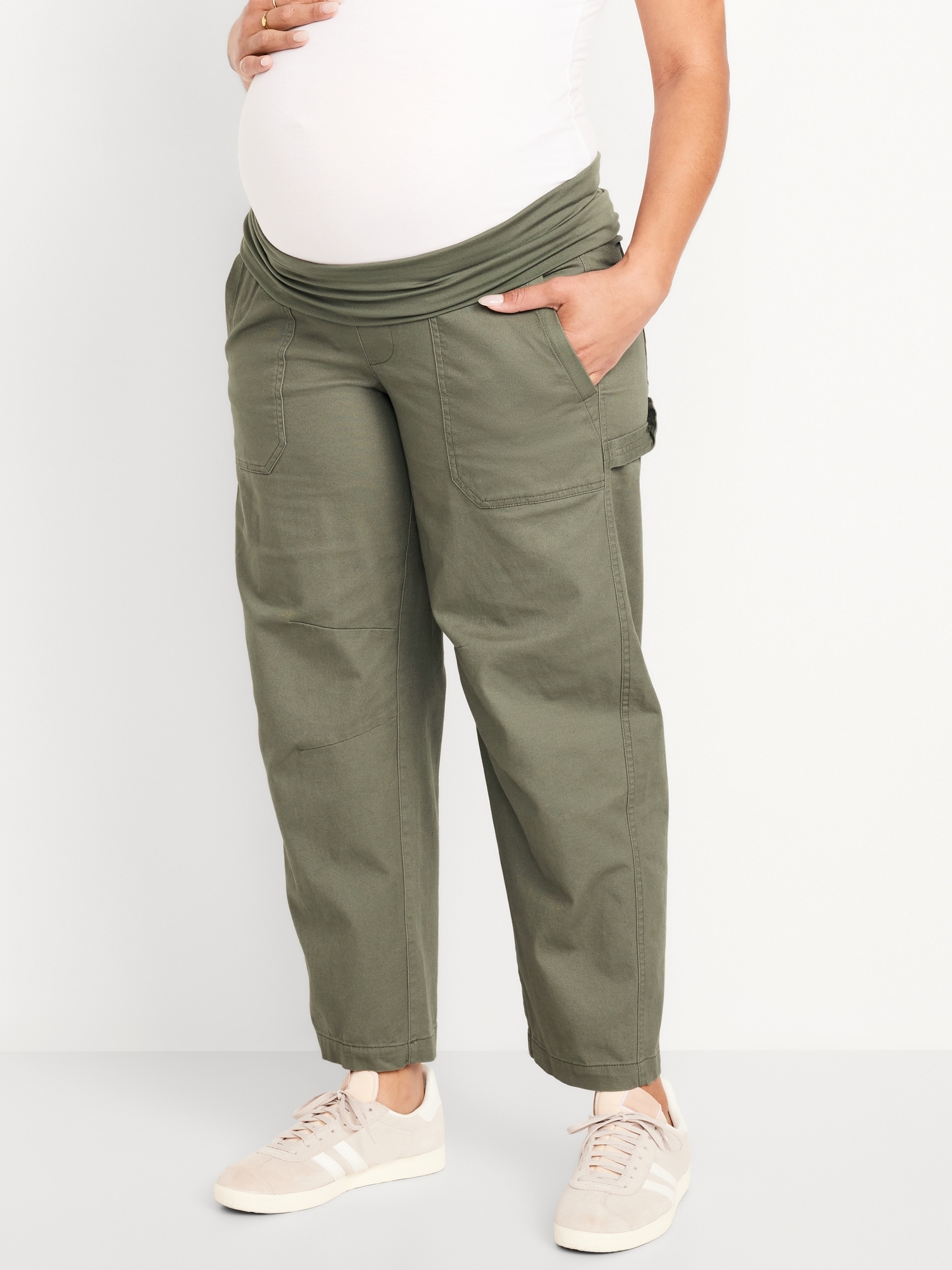 Maternity Rollover Waist Pulla Utility Pants