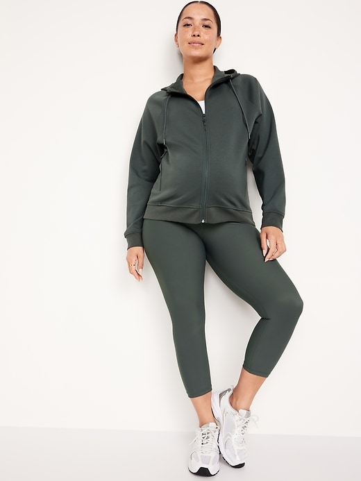 Image number 7 showing, Maternity Full-Panel PowerSoft Crop Leggings