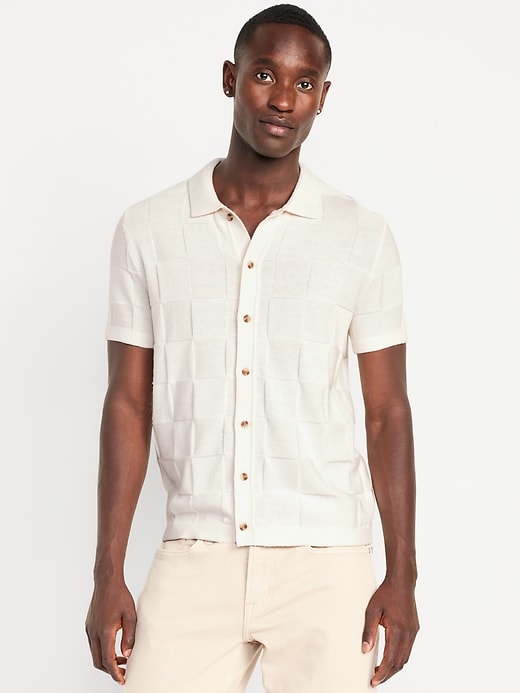 Image number 1 showing, Textured Button-Down Sweater