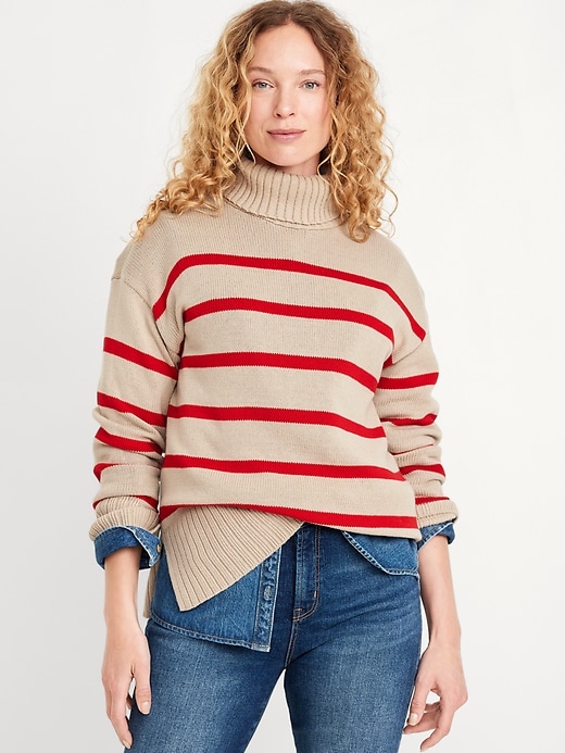 Image number 1 showing, Turtleneck Tunic Sweater