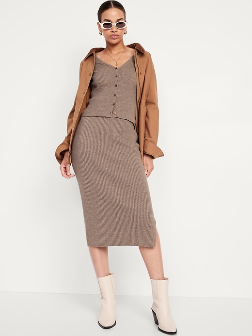 Image number 7 showing, High-Waisted SoSoft Ribbed Midi Skirt