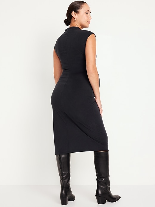 Image number 2 showing, Maternity Mock-Neck Midi Dress