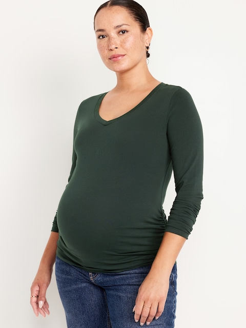 Maternity V-Neck Long-Sleeve T-Shirt