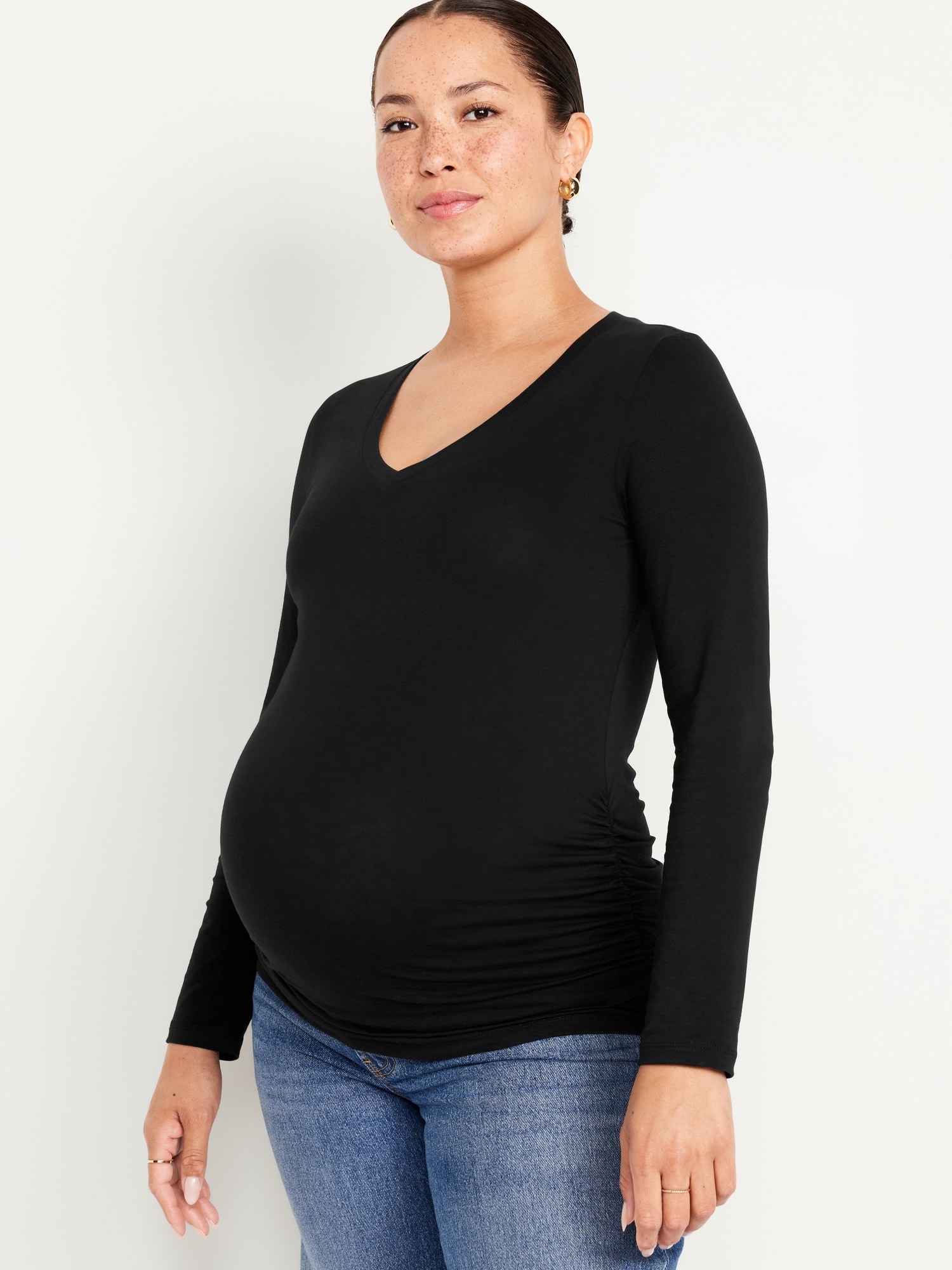 Maternity V-Neck Long-Sleeve T-Shirt