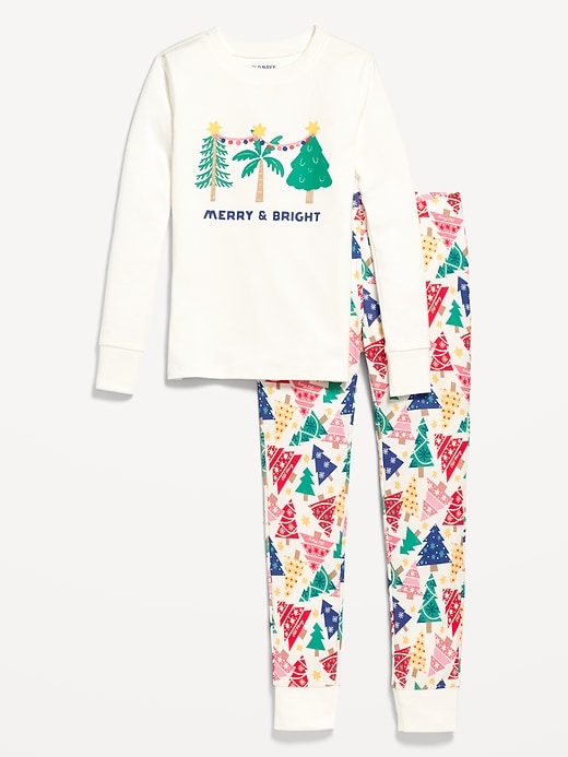 View large product image 2 of 4. Gender-Neutral Graphic Snug-Fit Pajama Set for Kids