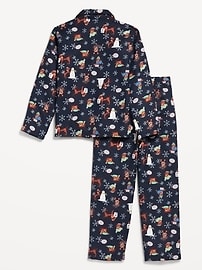 View large product image 3 of 3. Gender-Neutral Printed Button-Front Pajama Set for Kids