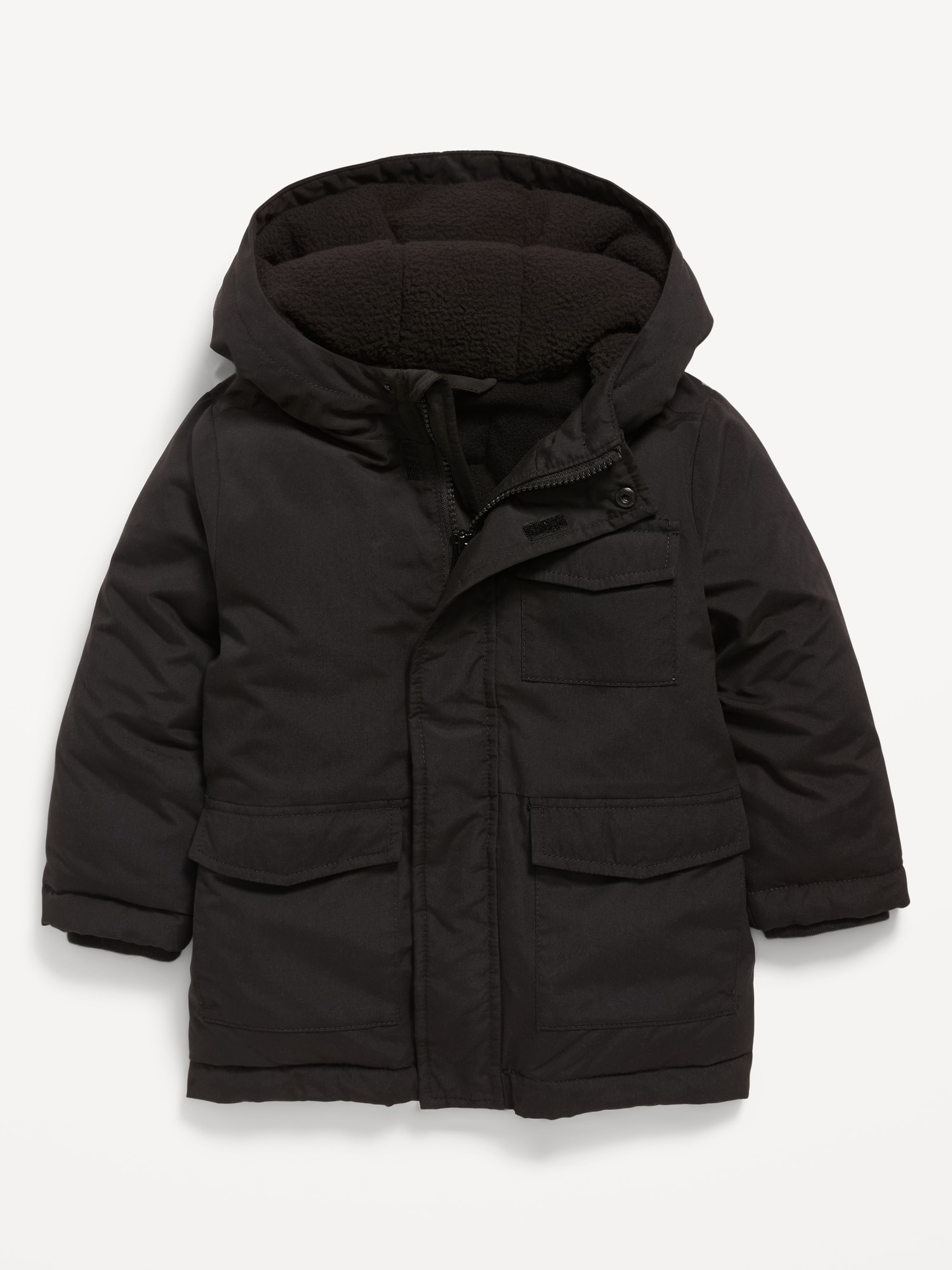 Black puffer jacket toddler best sale