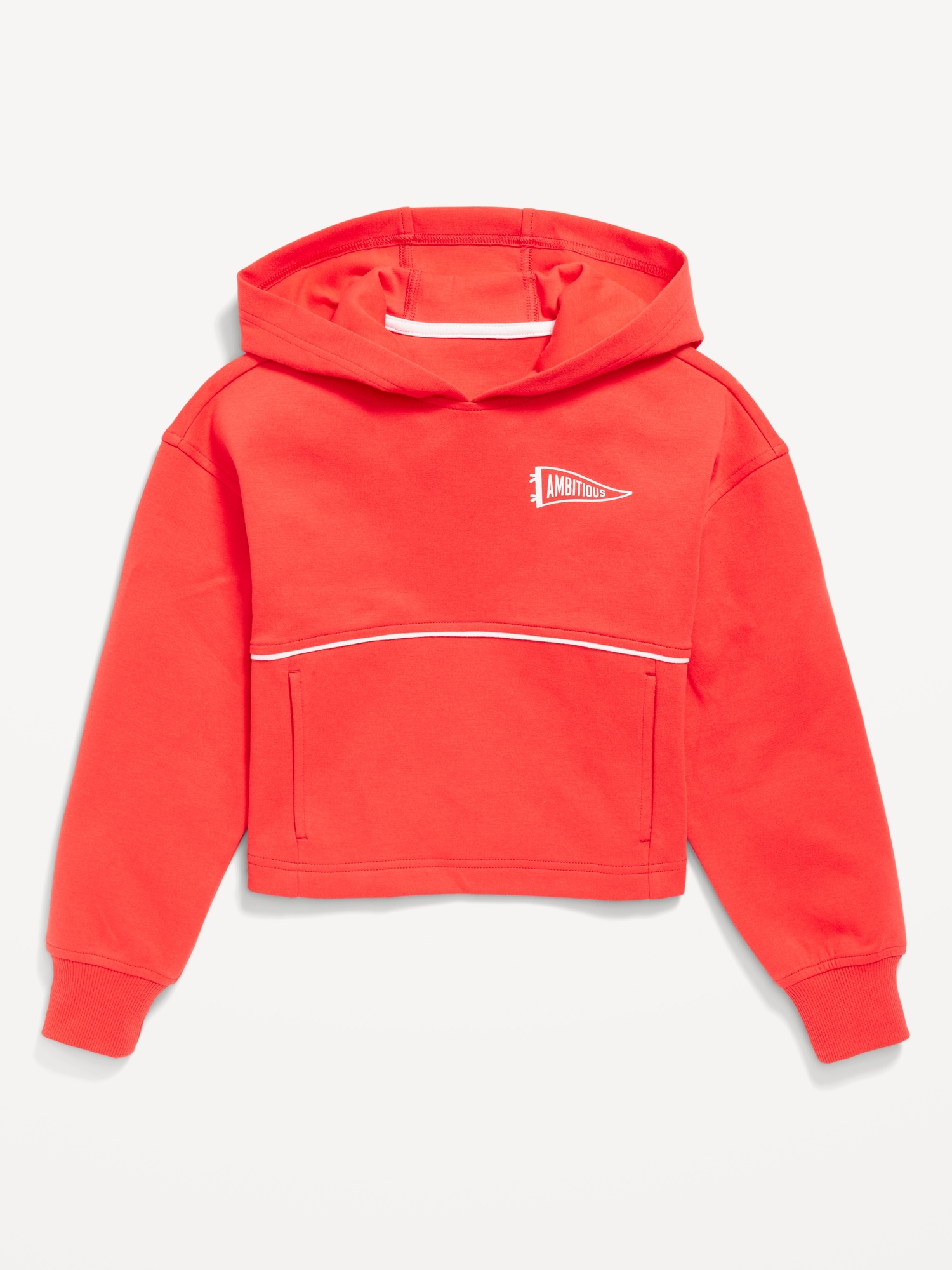 Dynamic Fleece Cropped Graphic Hoodie for Girls