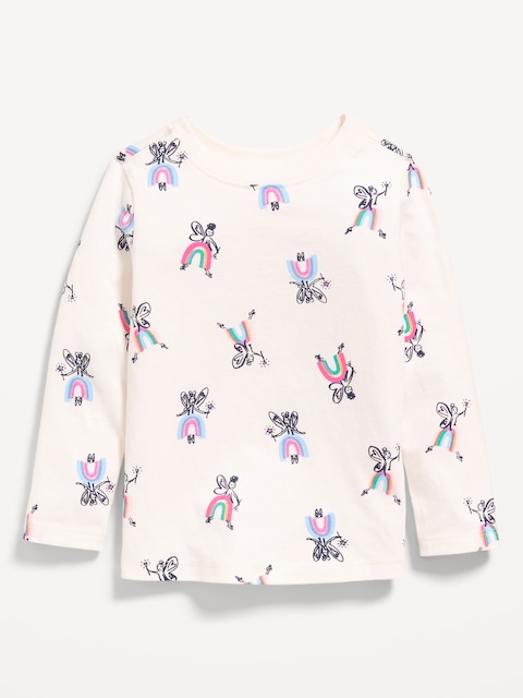 T-shirt à motif à manches longues pour toute-petite fille