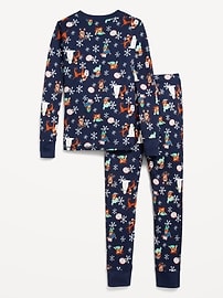 View large product image 3 of 4. Gender-Neutral Graphic Snug-Fit Pajama Set for Kids