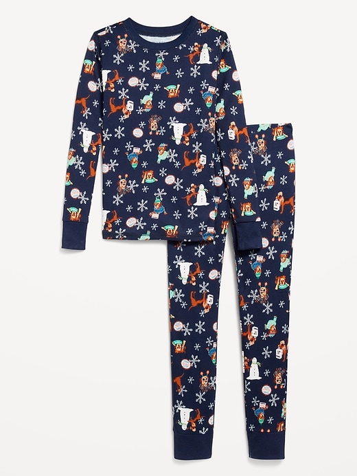 View large product image 2 of 4. Gender-Neutral Graphic Snug-Fit Pajama Set for Kids