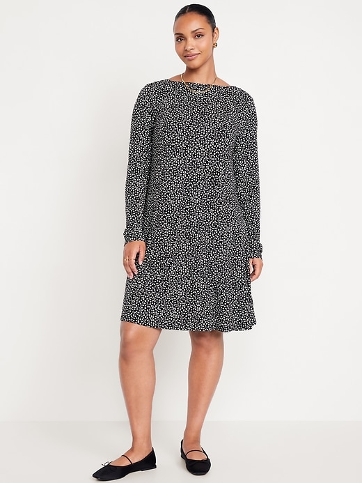 Image number 4 showing, Long-Sleeve Mini Swing Dress