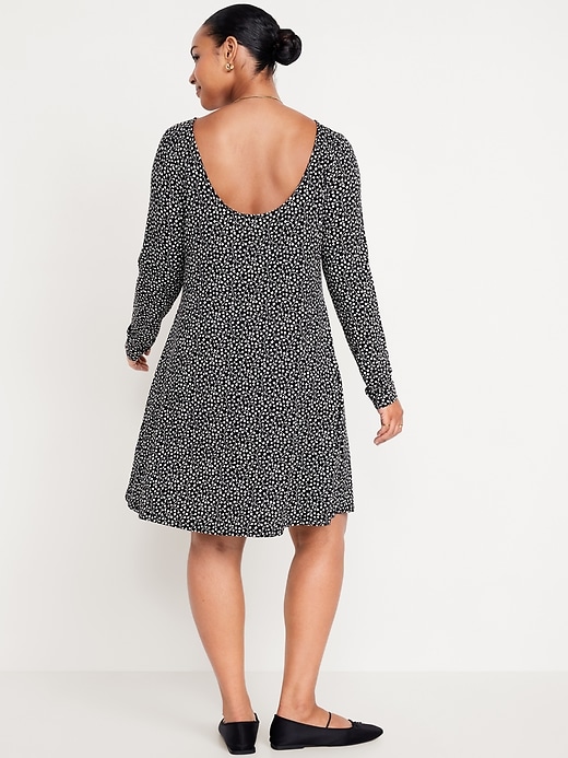 Image number 5 showing, Long-Sleeve Mini Swing Dress