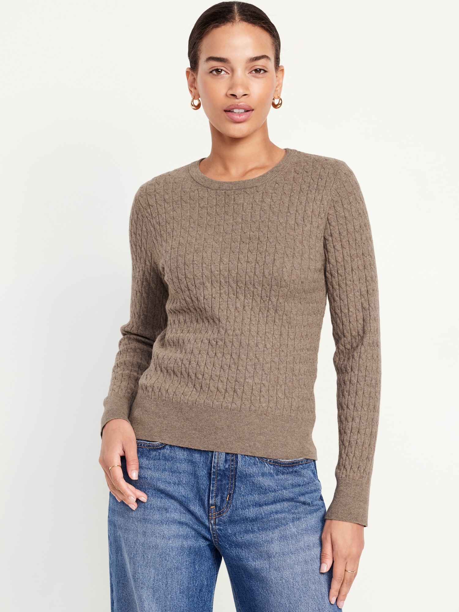 SoSoft Crew-Neck Cable Sweater - Green