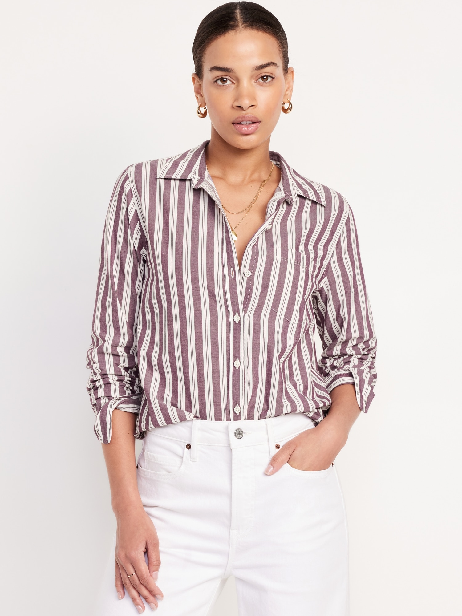 Classic Button-Down Shirt - Purple